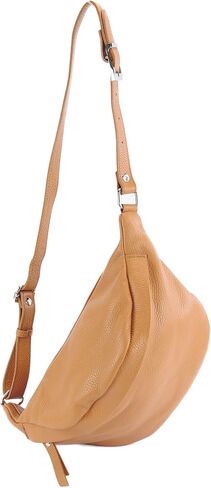 T77 - Italian hip bag, bum bag medium made of soft leather in Saudi Arabia