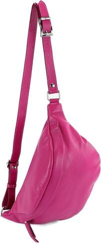 T77 - Italian hip bag, bum bag medium made of soft leather in Saudi Arabia