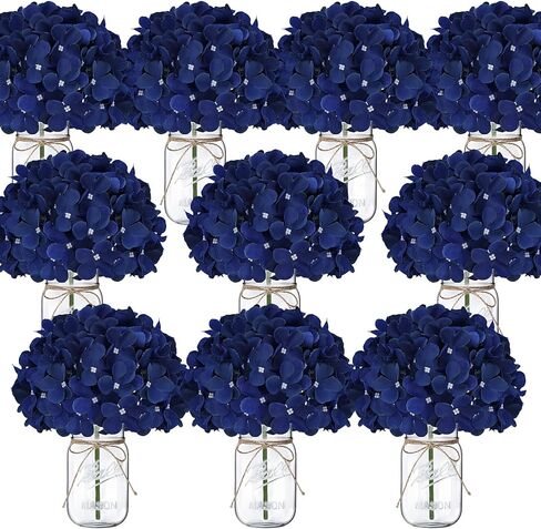 زهرة الكوبية في الجرار ميسون، 10 مجموعة ترتيبات الأزهار الجدول المركزية ديكور الزجاج المزهريات الزهور للمنزل حفل زفاف دش التخرج بوهو ديكور (الأزرق) in Kuwait