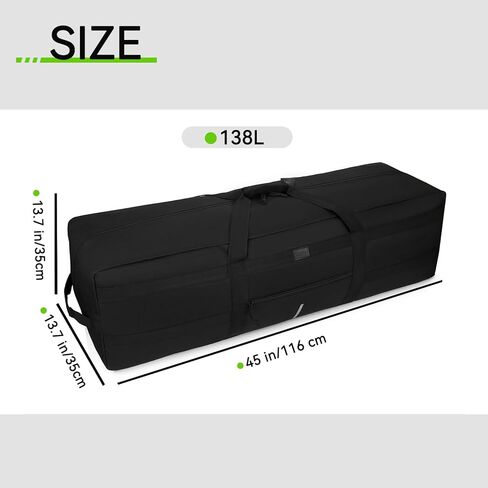 45.5'' Extra Large Duffel Bag, 138L Duffle Bag for Travel, Water Resistant & Foldable Luggage Bag, Camping Bag, Sports Equipment Storage Bag, Travel Tent Storage Bag, Moving Bag (Black) in Saudi Arabia