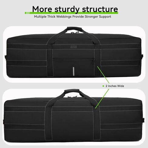 45.5'' Extra Large Duffel Bag, 138L Duffle Bag for Travel, Water Resistant & Foldable Luggage Bag, Camping Bag, Sports Equipment Storage Bag, Travel Tent Storage Bag, Moving Bag (Black) in Saudi Arabia
