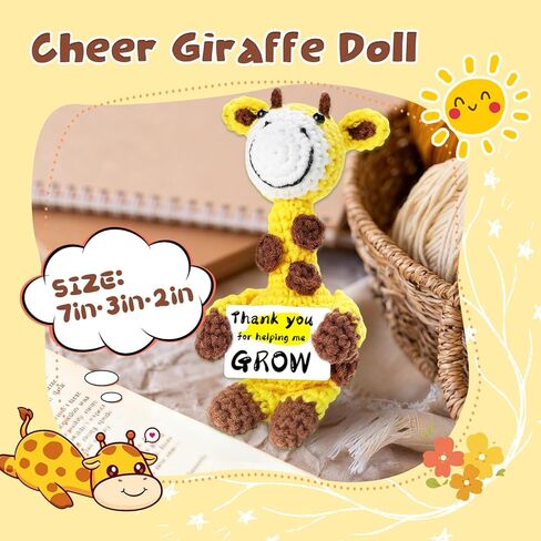 Hoedia Handmade Giraffe Crochet Stuffed Animal Gifts for Women and Men: Birthday Retirement Christmas Anniversary Thank You Appreciation Present for Mom/Teacher/Friend/Him/Her in Saudi Arabia