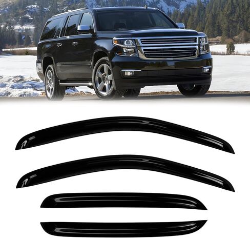 Rain Guards Compatible with Chevy Silverado/GMC Sierra Crew Cab 2001-2007 for Car Windows 2002 2003 2004 2005 2006 4PCs Side Wind Deflectors in Kuwait