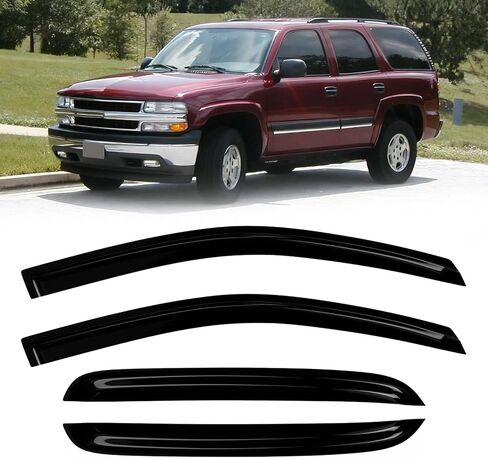 Rain Guards Compatible with Chevy Silverado/GMC Sierra Crew Cab 2001-2007 for Car Windows 2002 2003 2004 2005 2006 4PCs Side Wind Deflectors in Kuwait
