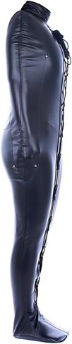 Halloween Mummy Costume, Black Leather Bodysuit, Adjustable Jumpsuit for Cosplay in Saudi Arabia