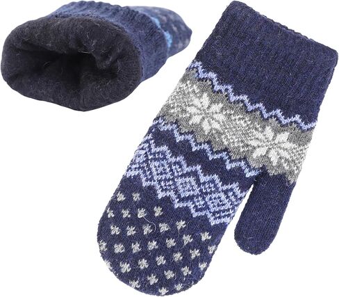Winter Gloves for Women Knitting-Mittens Cold Weather Acrylic Knit Warm Thermal Fleece Lining Glove S/M in Saudi Arabia