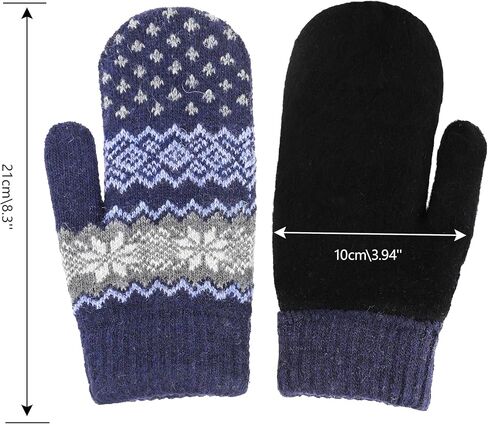Winter Gloves for Women Knitting-Mittens Cold Weather Acrylic Knit Warm Thermal Fleece Lining Glove S/M in Saudi Arabia