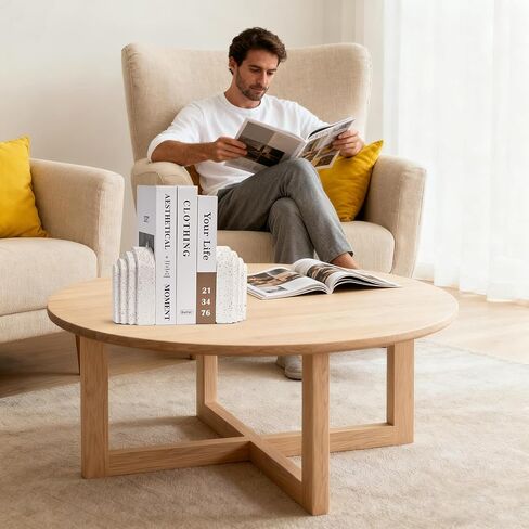 نهايات الكتب شديدة التحمل للأرفف مجموعة من 2، نهايات زخرفية حديثة للكتب الثقيلة، سدادات كتب ديكور من الراتنج الجمالي، نهاية كتاب بيضاء لديكور المنزل والمكتب in Kuwait