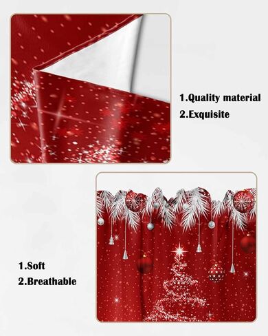 Swag Curtains Christmas Ball Red Swag Valances for Windows, Kitchen Curtains Set Snow Xmas Tree Rod Pocket Window Valances Kitchen Window Curtains Over Sink, 2 Panel 28x36inch in Saudi Arabia