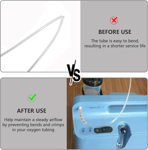 10 Pcs Oxygen Tube Support Crimp Straightener for Hose Tubing, Prevents Kinks & Bends in Oxygen Lines, O2 Concentrator Accessories (Grey) in Saudi Arabia