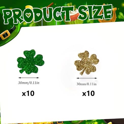 106 قطعة من حشو مزهرية عيد القديس باتريك باللون الأخضر اللامع لتزيين المزهريات لحشو المزهريات لتزيين الطاولة المركزية (ذهبي) in Kuwait