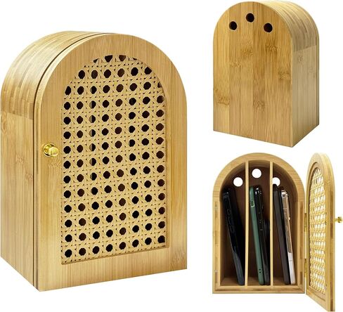Bamboo Phone Box,Premium Cell Phone Box for Family Time, Cell Phone Jail with Charging Holes,Phone Lock Box Holds 6 Phones (Oak) in Saudi Arabia