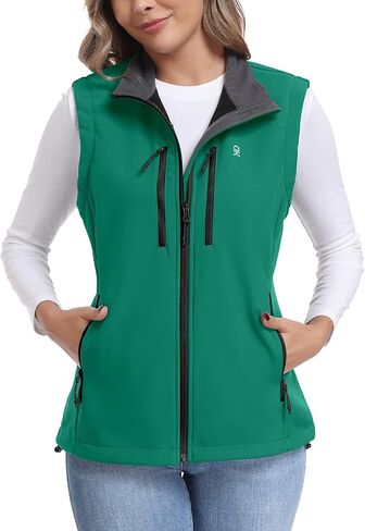 Little Donkey Andy Women's Lightweight Vest Fleece Softshell Vest Windproof Sleeveless Jacket Outerwear with 6 Zipper Pockets in Saudi Arabia