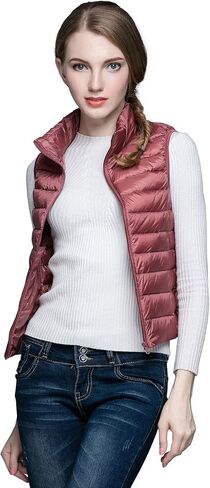 ebossy Women's Ultra-Light Packable Stand Collar Down Vest in Saudi Arabia