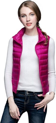 ebossy Women's Ultra-Light Packable Stand Collar Down Vest in Saudi Arabia