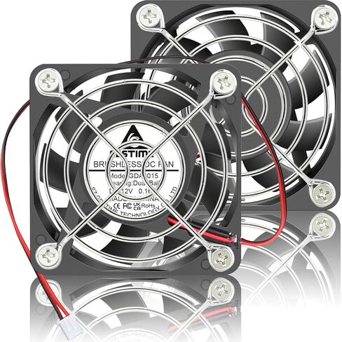 GDSTIME 30x30x10mm 12 Volts E3D V6 Hotend Fan, High Speed Dual Ball Bearing 3010 12V DC Brushless Cooling 2-Pin 39 Inches Cable for 3D Printer Extruder CNC Control Board Heatsink Laser Module, 2-Pack in Kuwait
