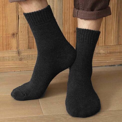 5 Pairs Mens Casual Thermal Thick Crew Socks Cozy Breathable Dress Boot Socks in Saudi Arabia