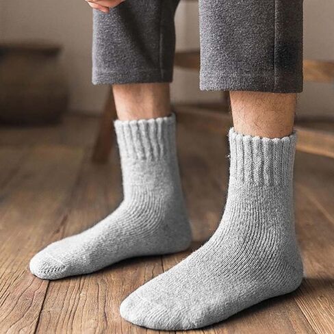 5 Pairs Mens Casual Thermal Thick Crew Socks Cozy Breathable Dress Boot Socks in Saudi Arabia