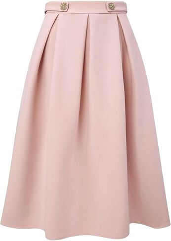 Women's Knee Length Pleated Skirt Work 2026 A-line Skirt in Saudi Arabia