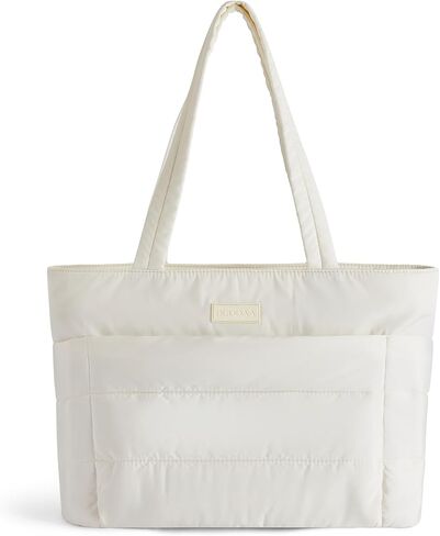Puffer Tote Bag for Women, YKK Zips, Large Travel Bag, Multiple Compartments for Work, Study, Gym, 20L, Fits 15.6'' Laptop in Saudi Arabia