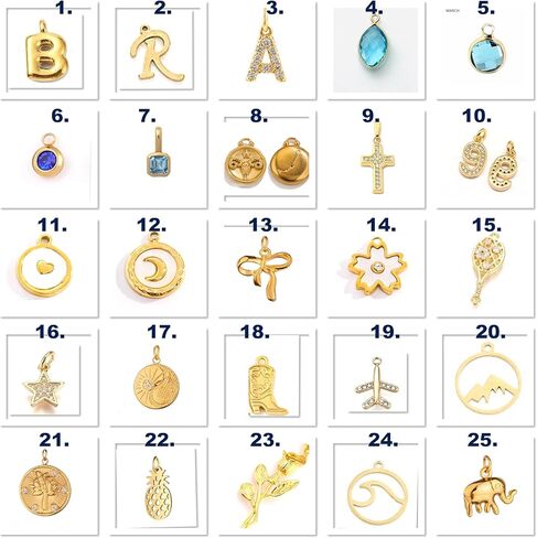 AmicaJewelryStudio Design your Own Custom Gold Charm Necklace Personalized Gifts for Mom from Daughter, Grandma Necklace Engravable Charms, Unique Jewelry Gift for Her, Carabiner charm necklace in Saudi Arabia