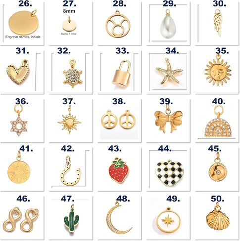 AmicaJewelryStudio Design your Own Custom Gold Charm Necklace Personalized Gifts for Mom from Daughter, Grandma Necklace Engravable Charms, Unique Jewelry Gift for Her, Carabiner charm necklace in Saudi Arabia