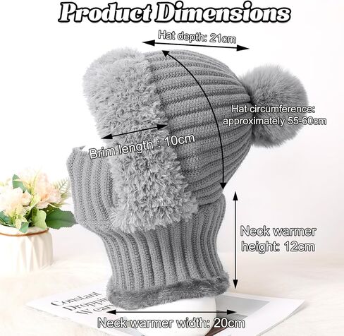 3 in 1 Beanie Hat for Women,Upgrade Cold Resistant Beanie Hat,Winter Warm Knitted Balaclava Scarf with Face Cover,Wind-Proof in Saudi Arabia