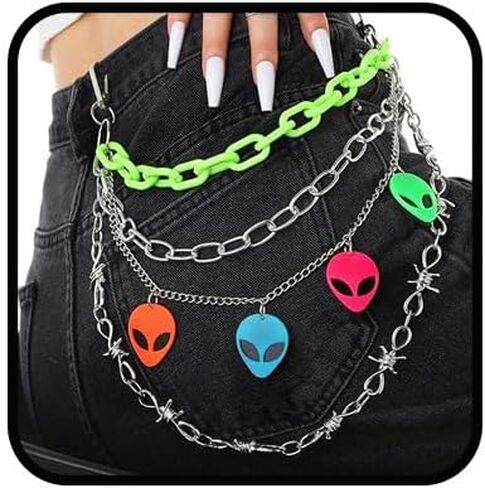 Hip Hop Pant Chain Acrylic Jean Chain Punk Wallet Chains Rock Pocket Chain for Men and Women Gift On Halloween in Saudi Arabia