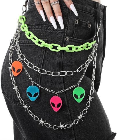 Hip Hop Pant Chain Acrylic Jean Chain Punk Wallet Chains Rock Pocket Chain for Men and Women Gift On Halloween in Saudi Arabia