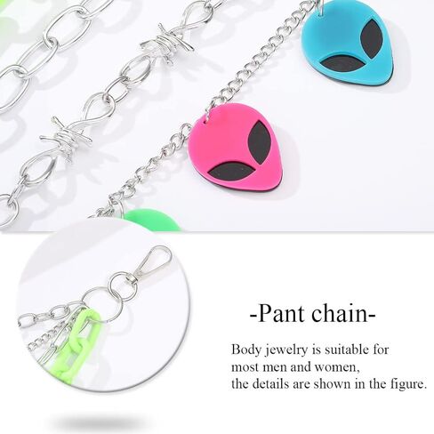 Hip Hop Pant Chain Acrylic Jean Chain Punk Wallet Chains Rock Pocket Chain for Men and Women Gift On Halloween in Saudi Arabia