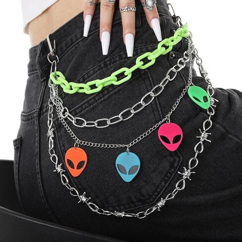 Hip Hop Pant Chain Acrylic Jean Chain Punk Wallet Chains Rock Pocket Chain for Men and Women Gift On Halloween in Saudi Arabia