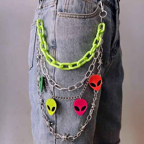 Hip Hop Pant Chain Acrylic Jean Chain Punk Wallet Chains Rock Pocket Chain for Men and Women Gift On Halloween in Saudi Arabia
