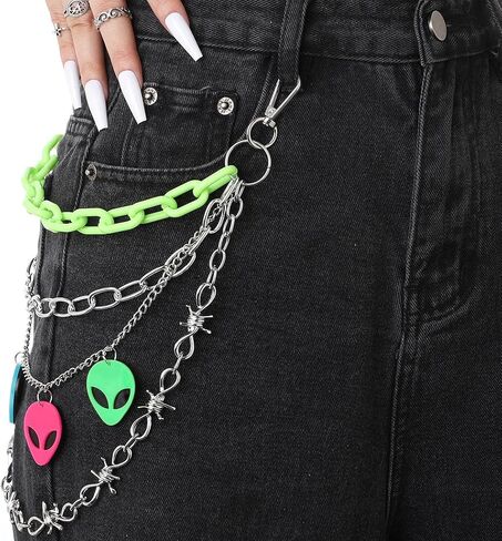 Hip Hop Pant Chain Acrylic Jean Chain Punk Wallet Chains Rock Pocket Chain for Men and Women Gift On Halloween in Saudi Arabia