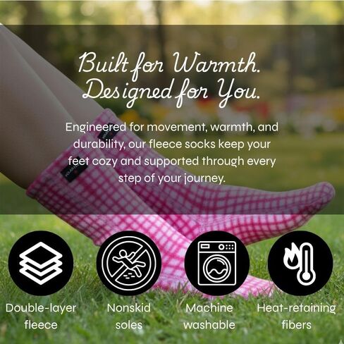 Polar Feet Cozy Fleece Socks for Men & Women | Super Stretchy Non-Constricting Fit | Warm, Soft, Comfortable Extra Wide Socks in Saudi Arabia