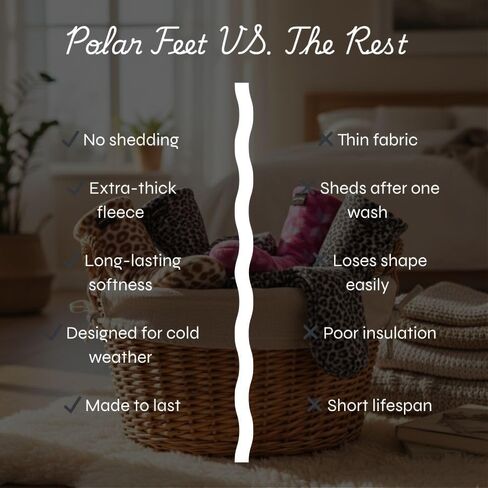 Polar Feet Cozy Fleece Socks for Men & Women | Super Stretchy Non-Constricting Fit | Warm, Soft, Comfortable Extra Wide Socks in Saudi Arabia