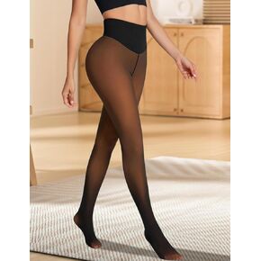 Women's One-Seam Fleece Lined Tights Tummy Control Fake Sheer Pantyhose Thermal Leggings in Saudi Arabia
