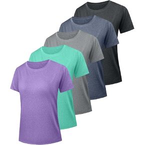 5/6 Pack Women's Dry Fit Workout Top Short Sleeve Athletic Yoga Tee T-Shirts UPF 50+ UV Sun Protection Swim Shirts in Kuwait