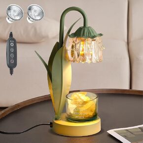 Flower Candle Warmer Lamp with Timer Dimmable, Small Candle Lamp Warmer, Christmas Birthday Gifts for Women Mom,Wax Melt Warmer for Jar Candles with 2 Bulbs, House Warming Gifts New Home Decor in Kuwait