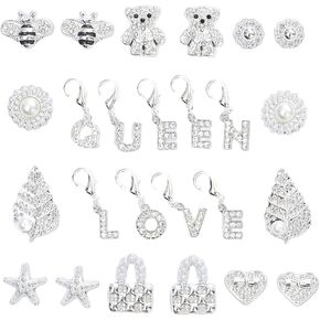 Silver Shoe Charms for Sneakers,Bling Shoe Lace Jewelry for Girls,Junk Socks Charms Kit in Saudi Arabia