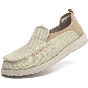 Men's Canvas Slip on Shoes Casual Hands Free Loafers Breathable Stretch Easy Walking Slip-Ons Lightweight Soft Boat Shoes in Saudi Arabia
