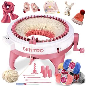 ROHSCE Sentro Knitting Machine 48 Needles with Row Counter, Smart Weaving Loom Round, Board Rotating Double, Crochet Loom Knitting Machine for Adults and Kids, Kit for Hat, Scarves, Gloves, Socks. in Kuwait