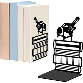 WADORN 1 Pair Piano Musical Notes Metal Decorative Bookend for Shelves, Heavy Duty Book Ends Non-Skid Books Holder Stand Black Book Support Stoppers for Music Books Desk Office Home, 5.3x4.3x7.9 Inch in Saudi Arabia