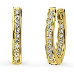 BERRICLE Sterling Silver Rose/Yellow Gold Flashed CZ Small/Large Statement Hoop Earrings for Women, Minimalist Simulated Diamond Cubic Zirconia Huggie Earrings - Trendy Inside-Out Designs in Saudi Arabia
