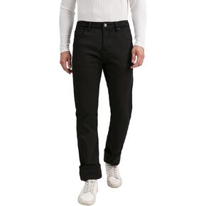 Men's Fleece-Lined Pants Winter Jeans Straight-Leg Insulated Stretch Fabric Relaxed Thermal Jeans in Saudi Arabia