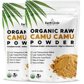 Earth Circle Organics Camu Camu Powder – Organic Raw Berry Powder with Natural Vitamin C & Antioxidants – Vegan, Kosher, Non-GMO Superfood for Immunity & Energy – 3oz (Pack of 1) in Kuwait