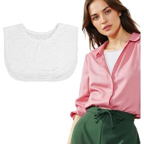 Lace Cleavage Cover up for Low Neckline Detachable Modesty Panel Cleavage Cover White Fake Collar Faux Collars for Women Wearable Mock Camisole Modesty Inserts for Low Cut Dresses in Saudi Arabia