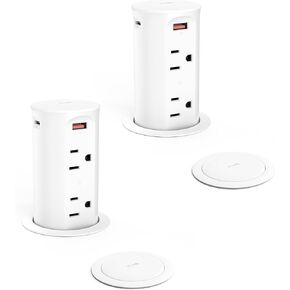 منبثقة منبثقة لـ Contertop مع USB C ، GROMMET 2.5 بوصة سطح المكتب ، 4 منافذ منافذ USB ، حبل سطح مقاوم للعبث 15A ، منفذ موفر للفضاء ، سلك 6 أقدام in Kuwait