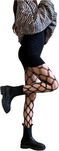 SHENHE Women's Ripped Tights Gothic Punk Hollow Distressed Y2k Tights Stockings Pantyhose in Saudi Arabia