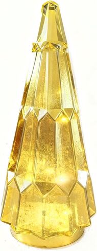 Mercury Glass Christmas Trees with Led Lights and Timer,9 Inch Mercury Glass Xmas Trees Tabletop Centerpiece for Holiday Home Decor (Red-A) in Saudi Arabia