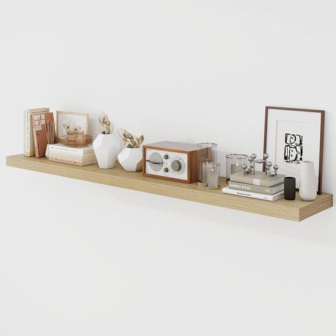 30 Inch Floating Shelves, 9.3" Deep Floating Shelf Wall Mounted, 30" Wall Shelves, Rustic Deep Bookshelf, Large Display Shelves & Storage Shelves for Bedroom, Living Room, White, Set of 2 in Kuwait